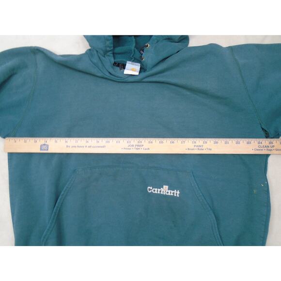 Vintage Carhartt Made in USA Green Hoodie Sweatshirt Large K132HTG Distressed - Picture 10 of 16